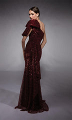 Alyce Black Label Dress 27771 - Wine