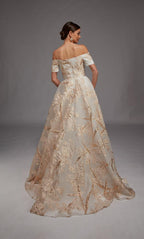 Alyce Black Label Dress 27804 - Ivory/Gold