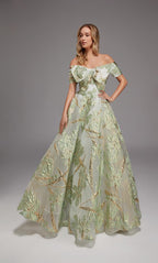 Alyce Black Label Dress 27804 - Sea Glass/Gold