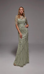 Alyce Black Label Dress 27809 - Mint/Silver