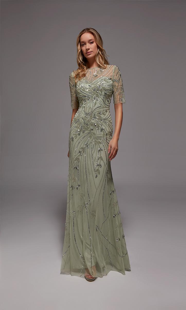 Alyce Black Label Dress 27809 - Mint/Silver