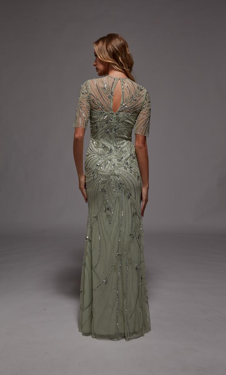 Alyce Black Label Dress 27809 - Mint/Silver