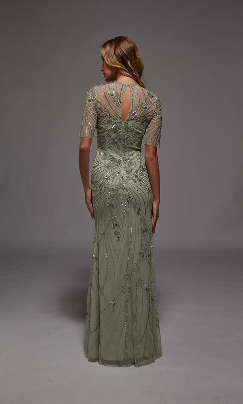 Alyce Black Label Dress 27809 - Mint/Silver
