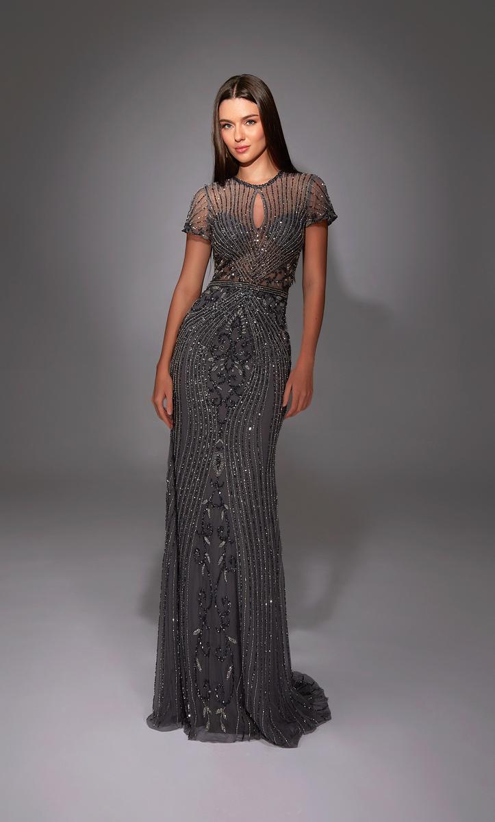 Alyce Black Label Dress 27823 - Grey