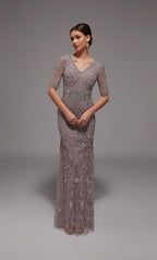 Alyce Black Label Dress 27824 - Lilac Grey/Silver