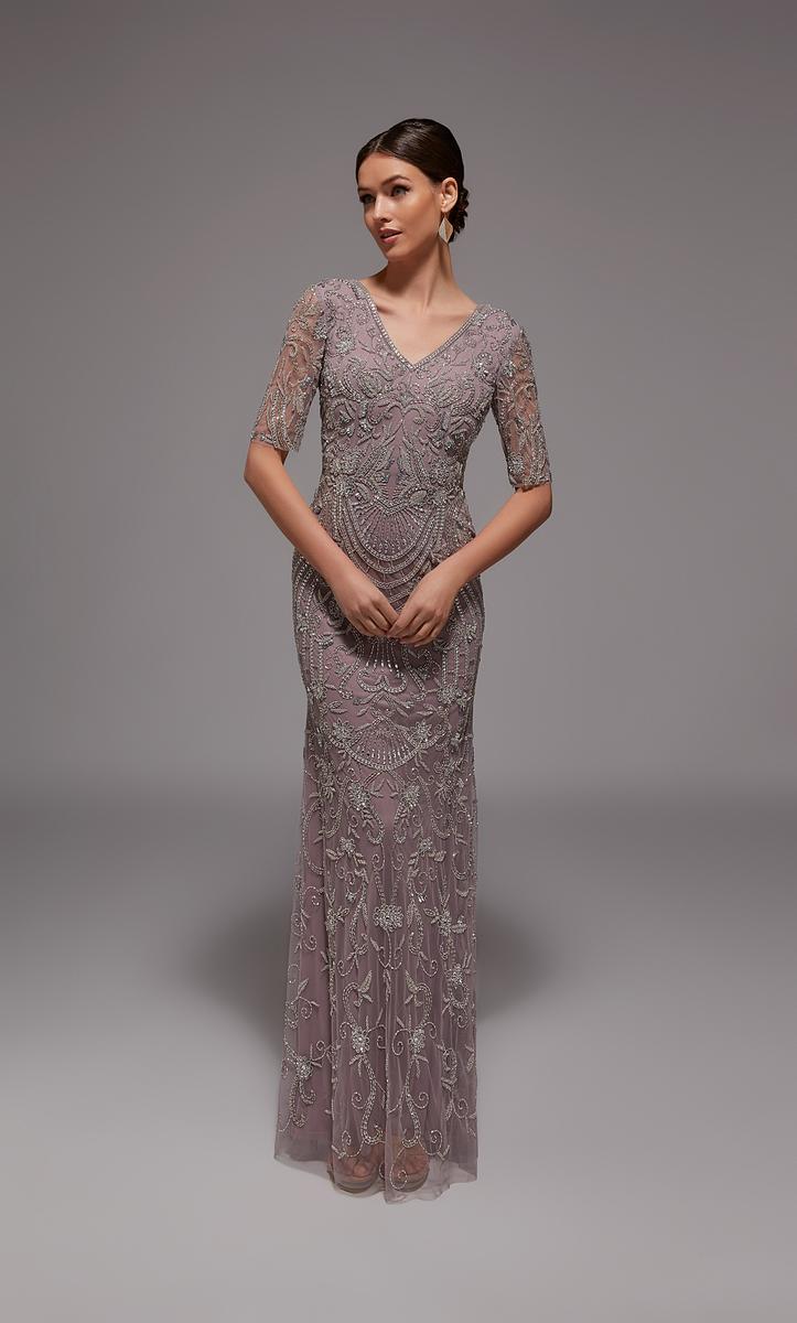 Alyce Black Label Dress 27824 - Lilac Grey/Silver