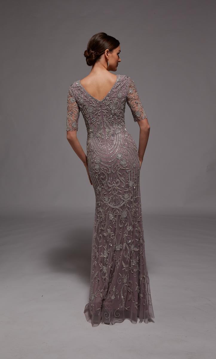 Alyce Black Label Dress 27824 - Lilac Grey/Silver