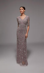 Alyce Black Label Dress 27824 - Lilac Grey/Silver
