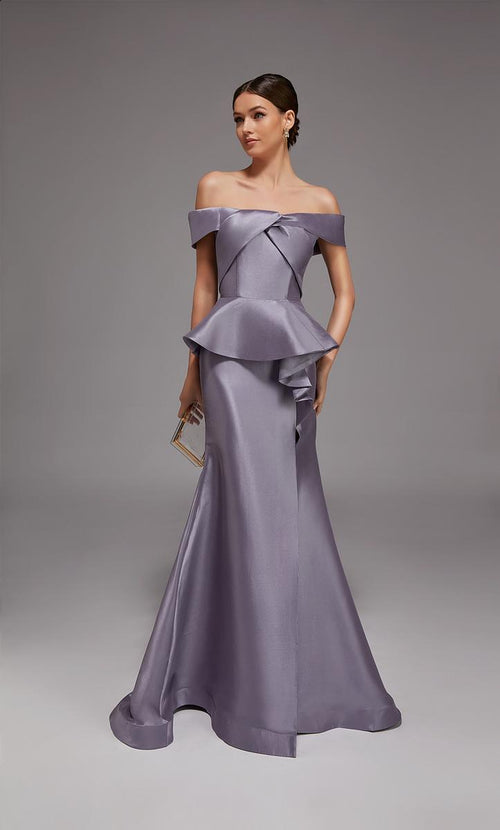 Alyce Black Label Dress 27827 - Lilac Grey
