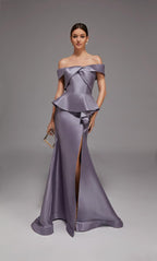 Alyce Black Label Dress 27827 - Lilac Grey