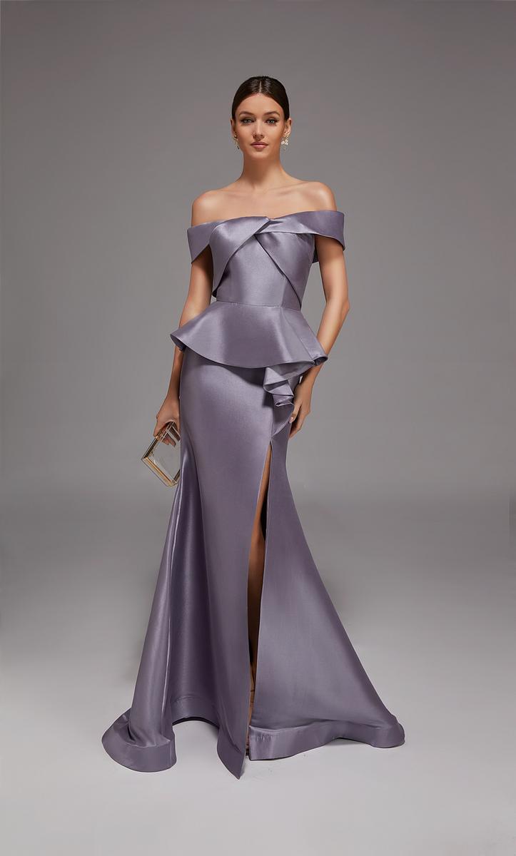 Alyce Black Label Dress 27827 - Lilac Grey