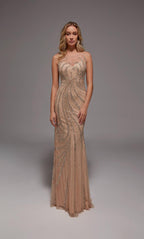 Alyce Black Label Dress 27846 - Champagne/Silver