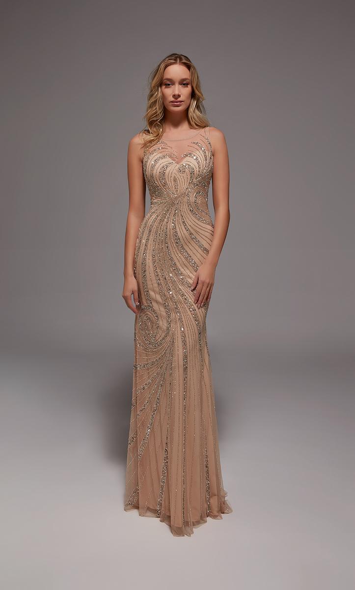 Alyce Black Label Dress 27846 - Champagne/Silver