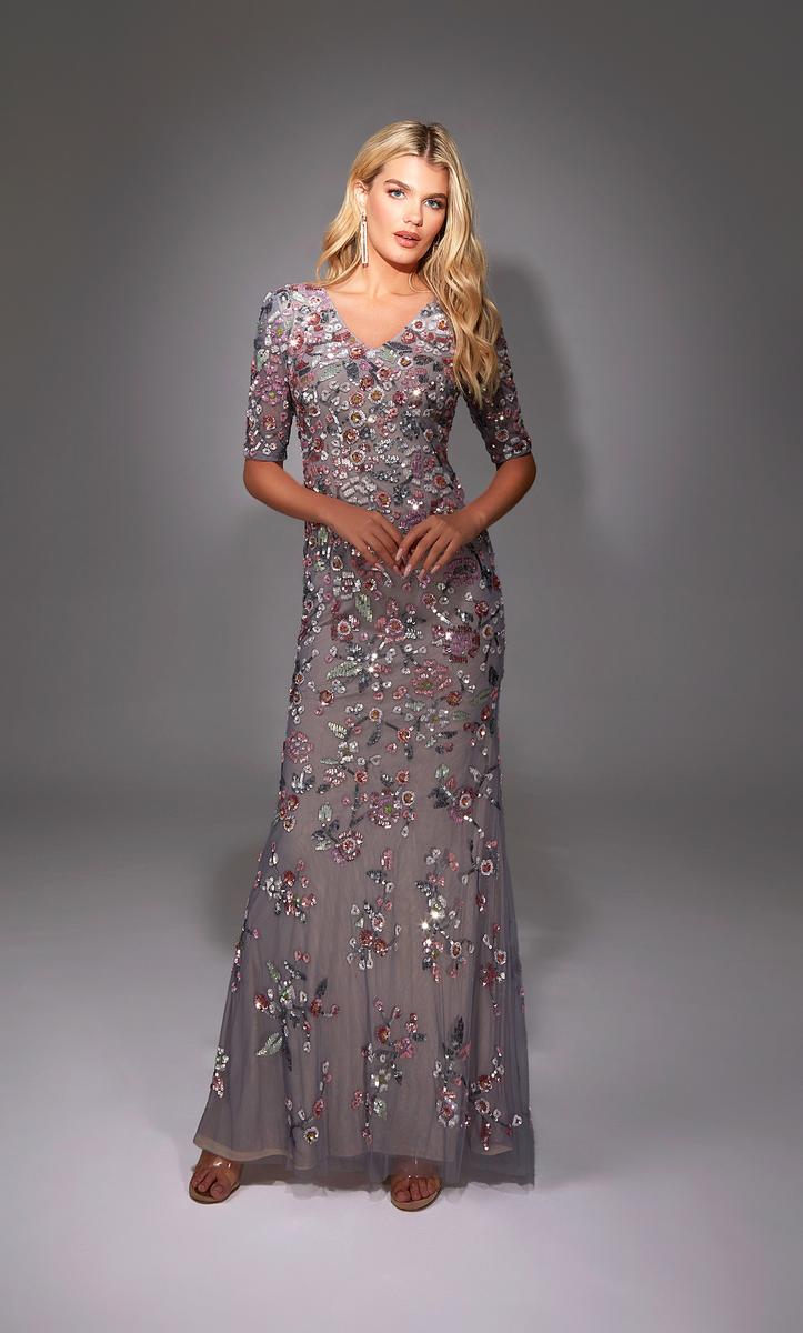 Alyce Black Label Dress 27848 - Lilac Grey