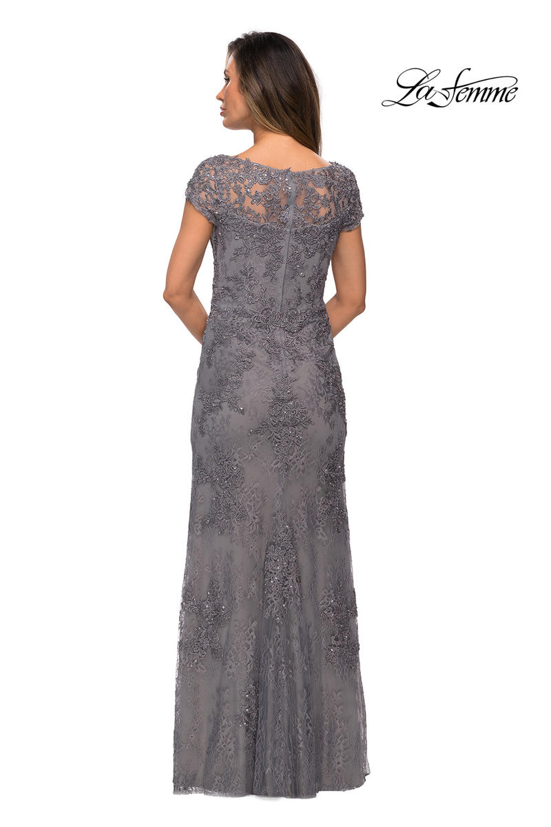 La Femme Evening Dress 27856 - Dark Platinum