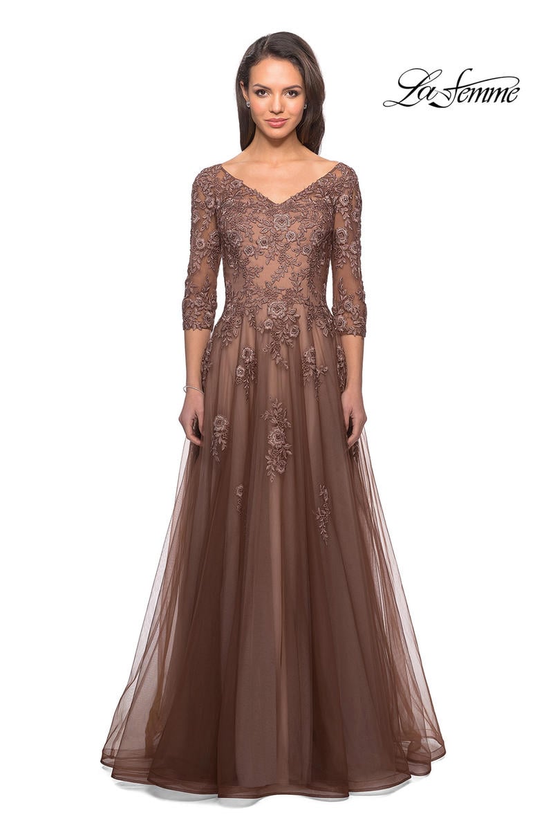 La Femme Evening Dress 27908 - Cocoa