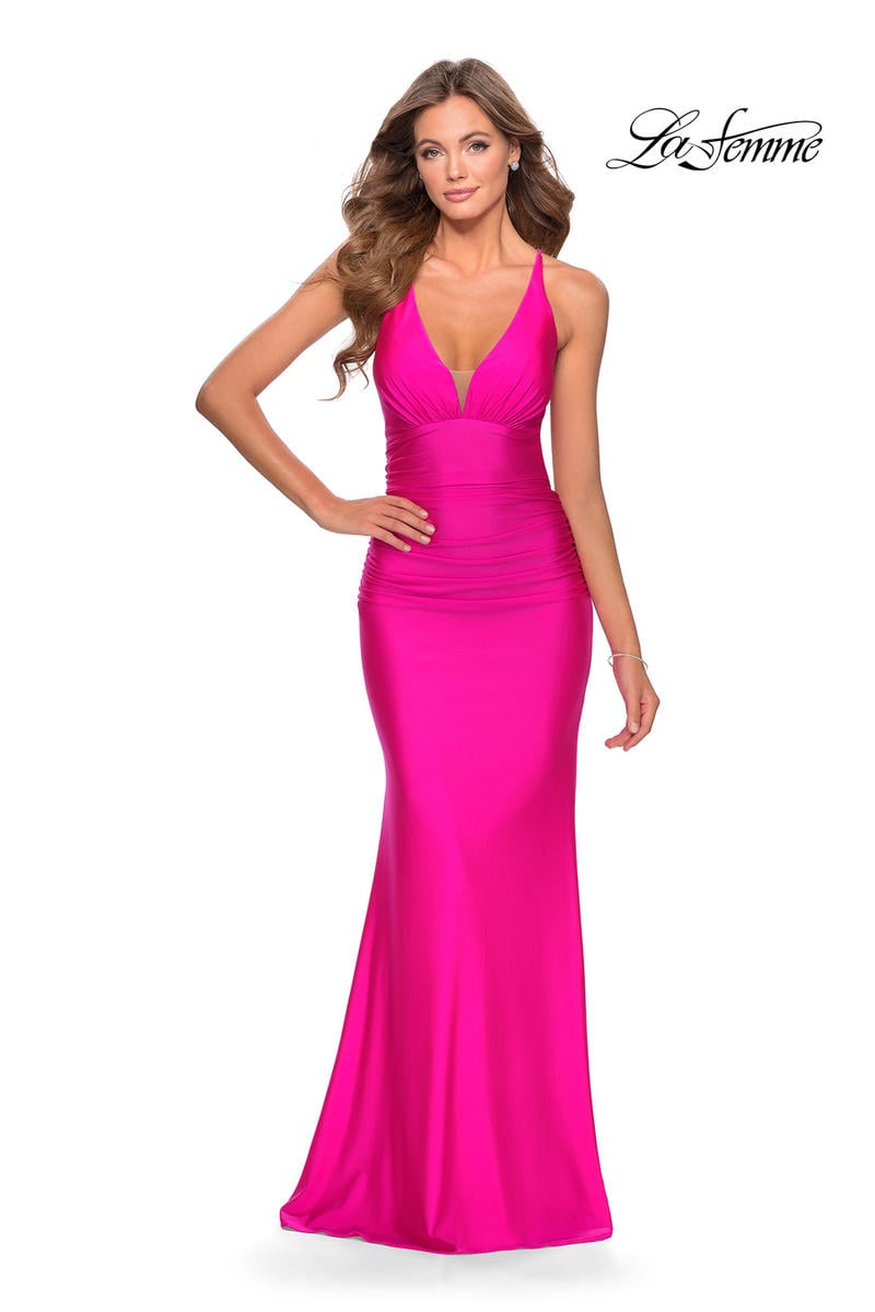 La Femme Dress 28297 - Neon Pink