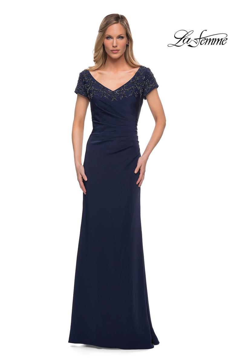 La Femme Evening Dress 28321 - Navy