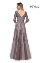 La Femme Evening Dress 29205 - Pink/Gray