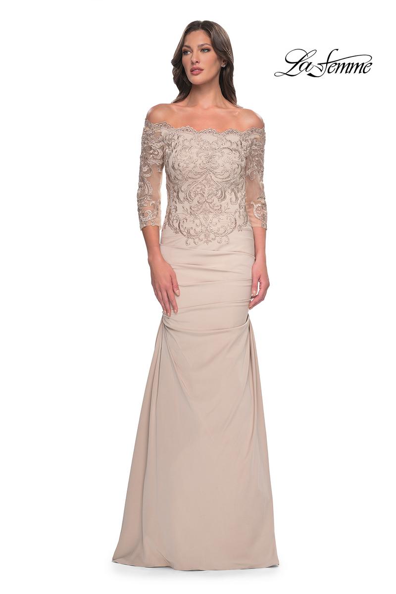 La Femme Evening Dress 29324 - Light Gold