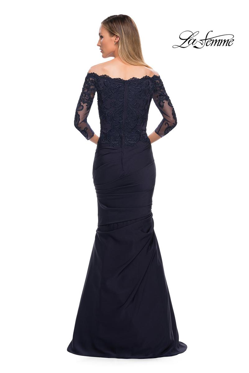 La Femme Evening Dress 29324 - Navy