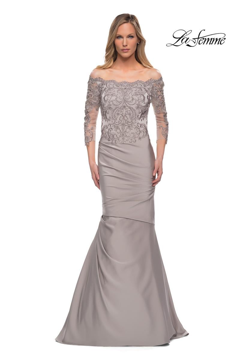 La Femme Evening Dress 29324 - Silver