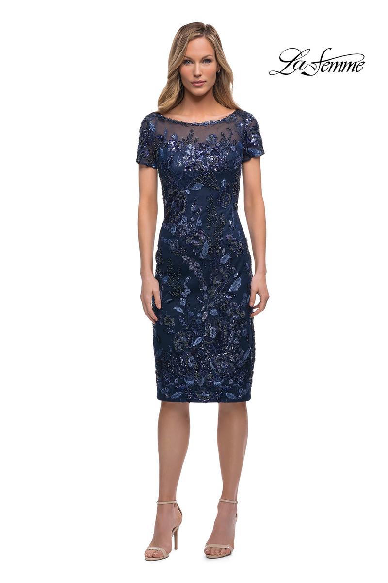 La Femme Evening Dress 29959 - Navy