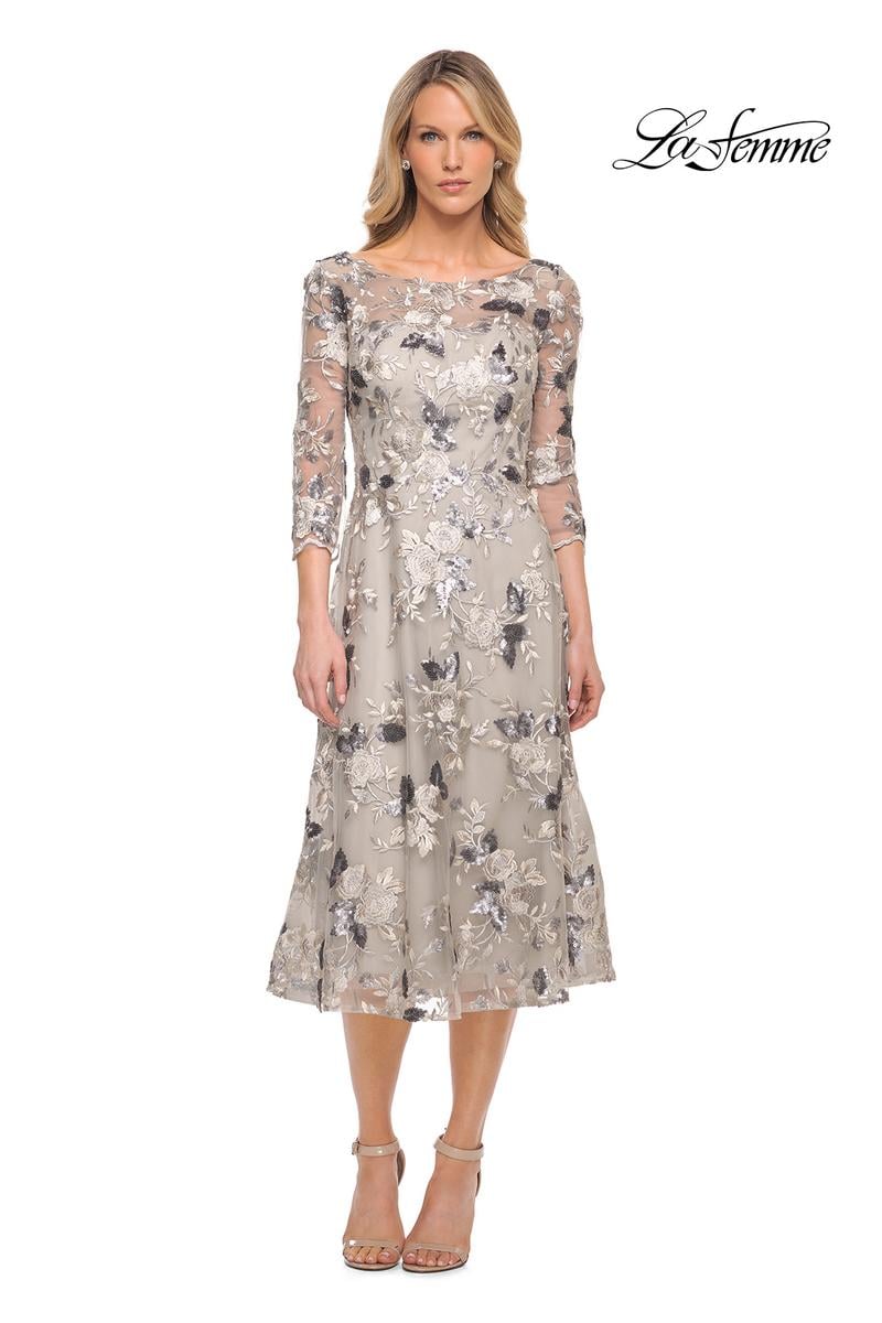La Femme Evening Dress 29988 - Silver