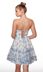 Alyce Paris Homecoming Dress 30057 - Blue/White