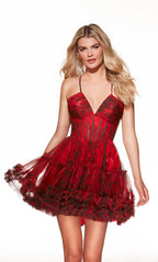 Alyce Paris Homecoming Dress 30057 - Red/Black