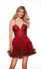 Alyce Paris Homecoming Dress 30057 - Red/Black