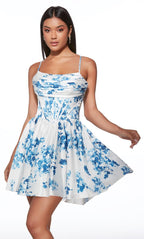 Alyce Paris Homecoming Dress 30059 - Blue/White