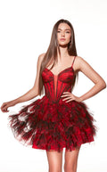 Alyce Paris Homecoming Dress 30078 - Red/Black