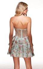 Alyce Paris Homecoming Dress 30084 - Tiffany Blue Print