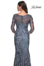 La Femme Evening Dress 30130 - Smoky Blue