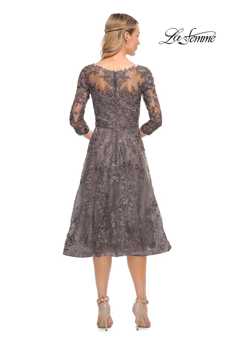 La Femme Evening Dress 30268 - Gunmetal