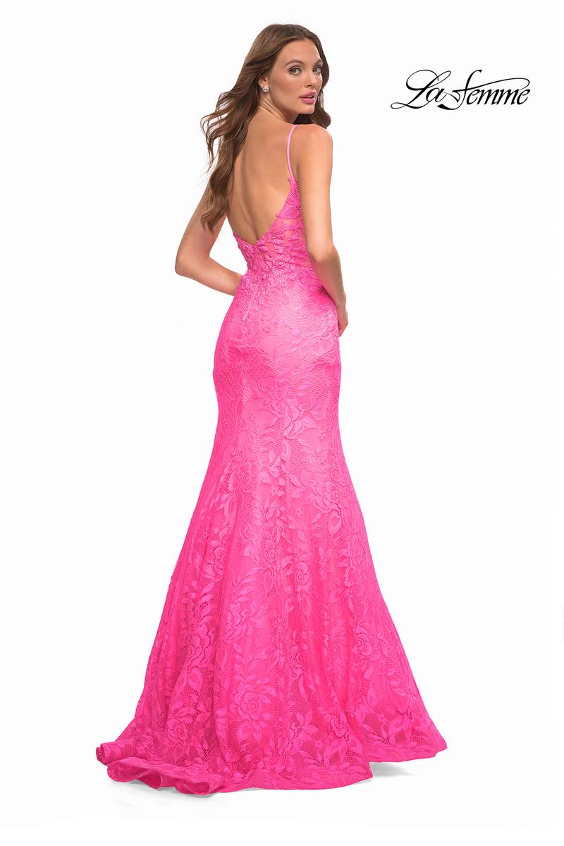 La Femme Dress 30663 - Neon Pink