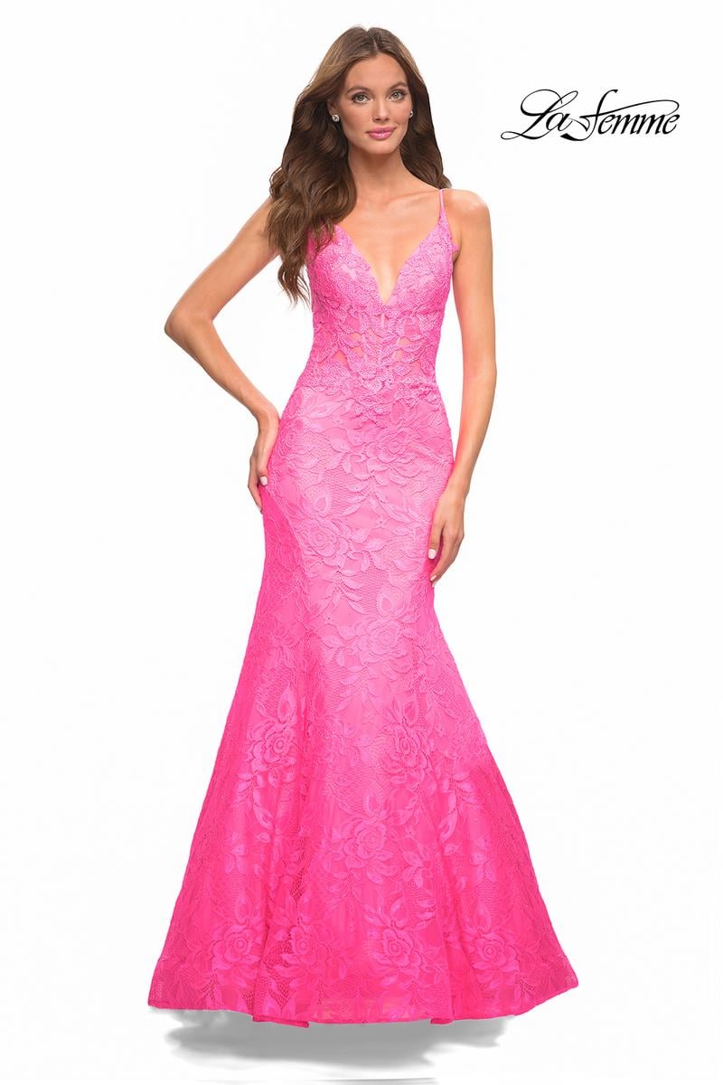 La Femme Dress 30663 - Neon Pink