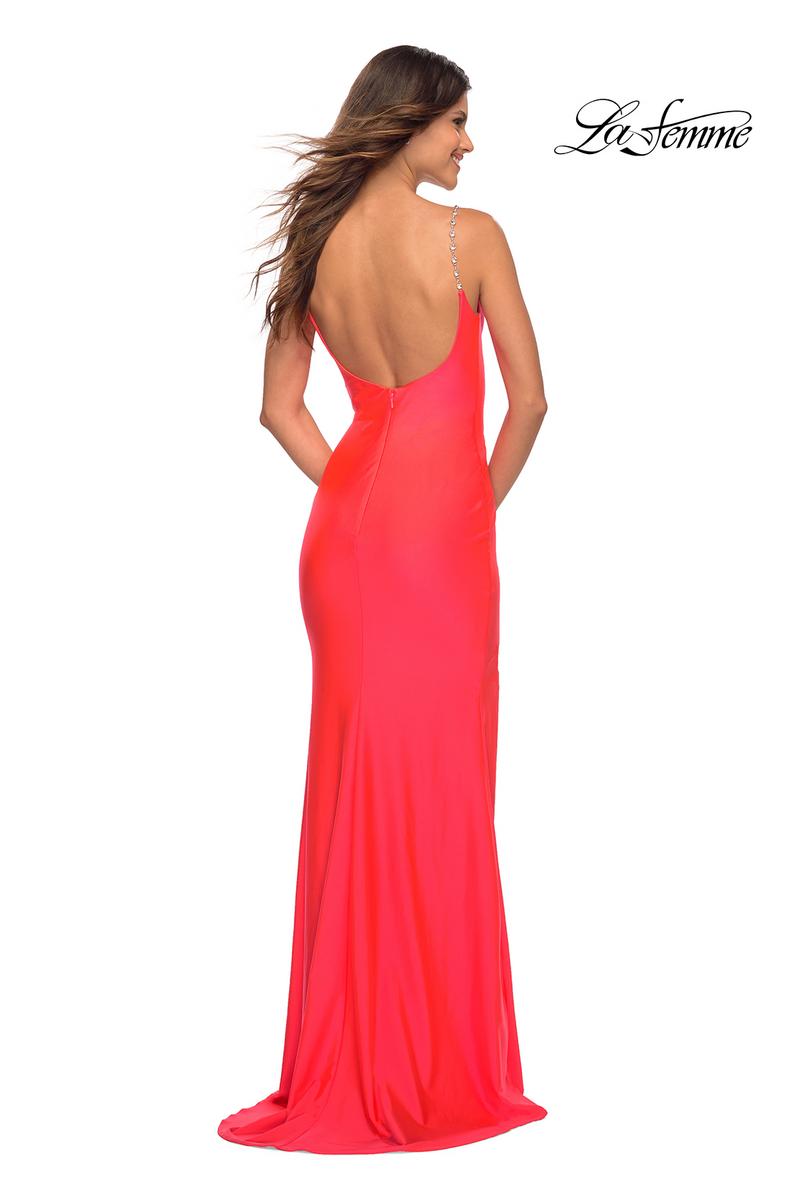 La Femme Dress 30665 - Neon Coral