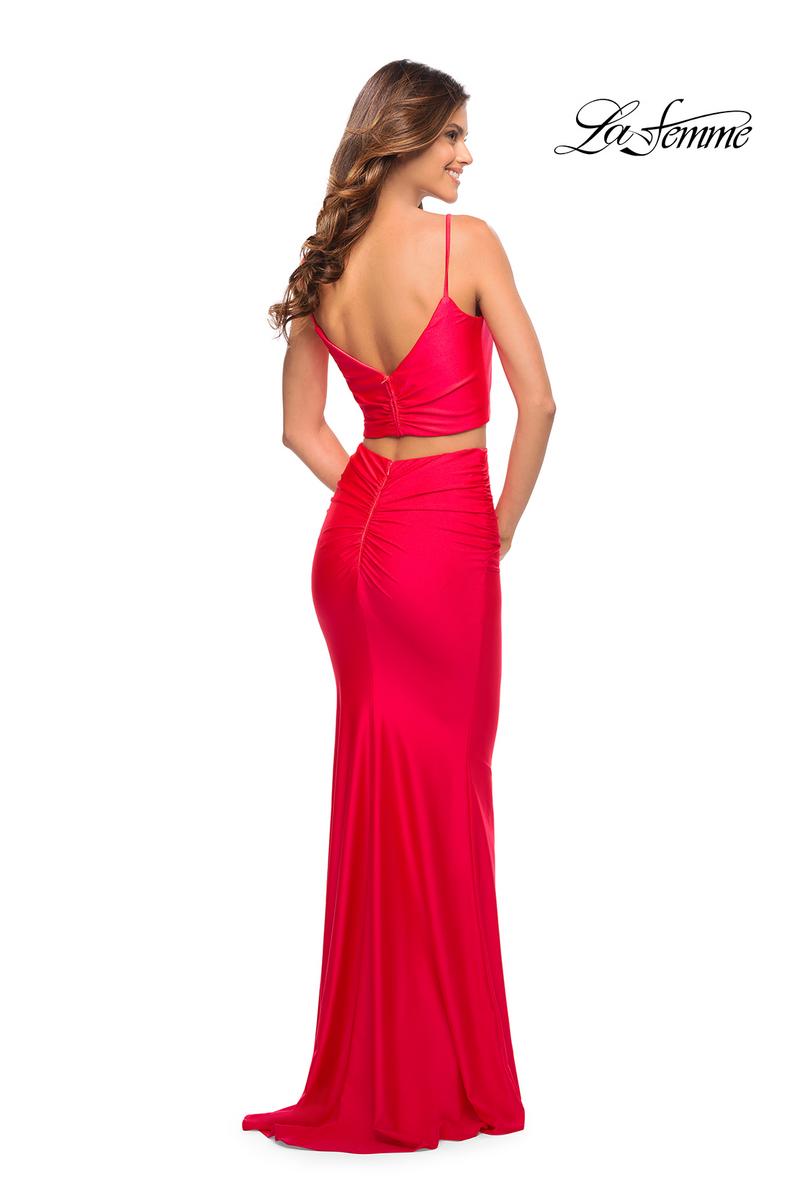 La Femme Dress 30678 - Neon Coral