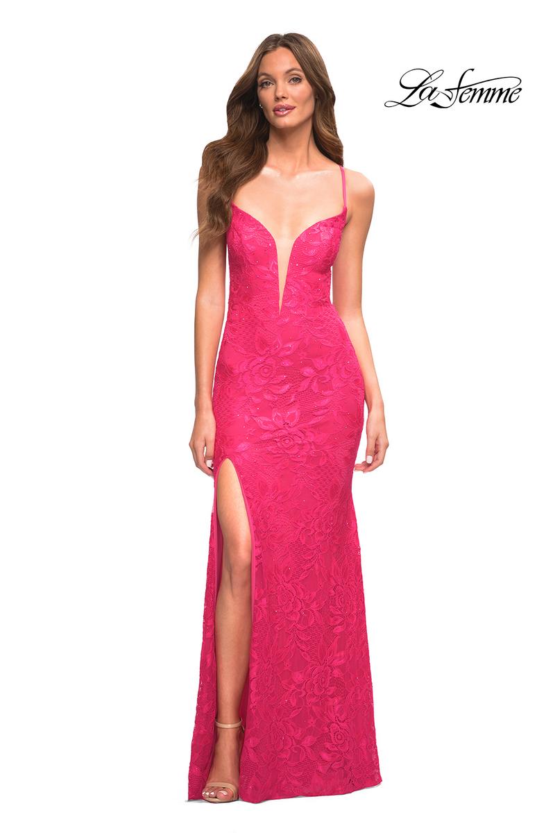 La Femme Dress 30686 - Hot Pink