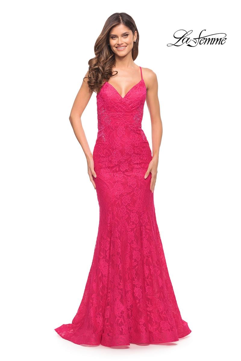 La Femme Dress 30690 - Hot Pink