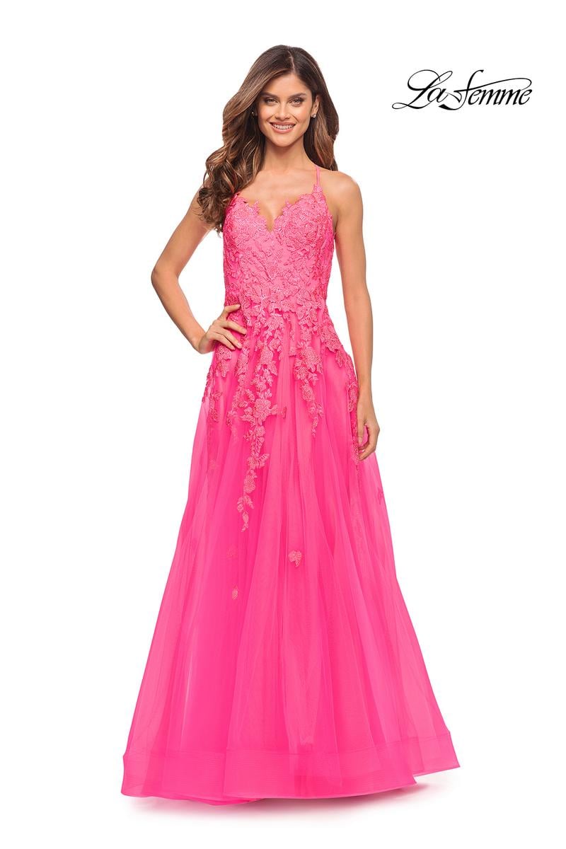 La Femme Dress 30693 - Neon Pink