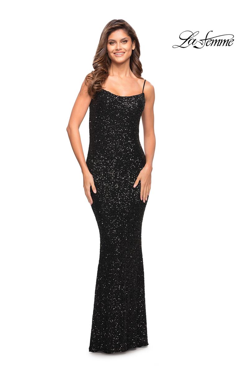 La Femme Dress 30707 - Black