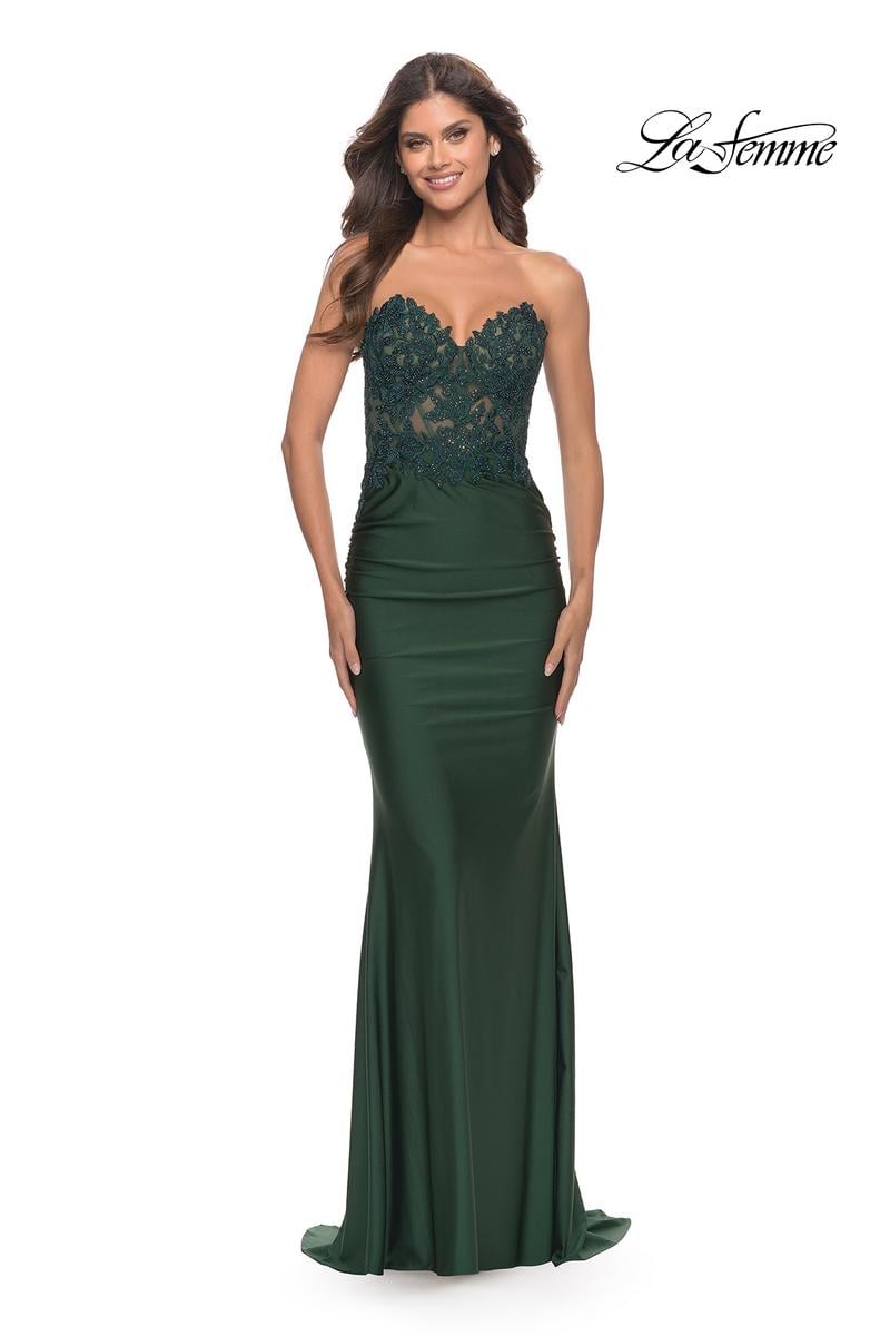 La Femme Dress 30720 - Dark Emerald