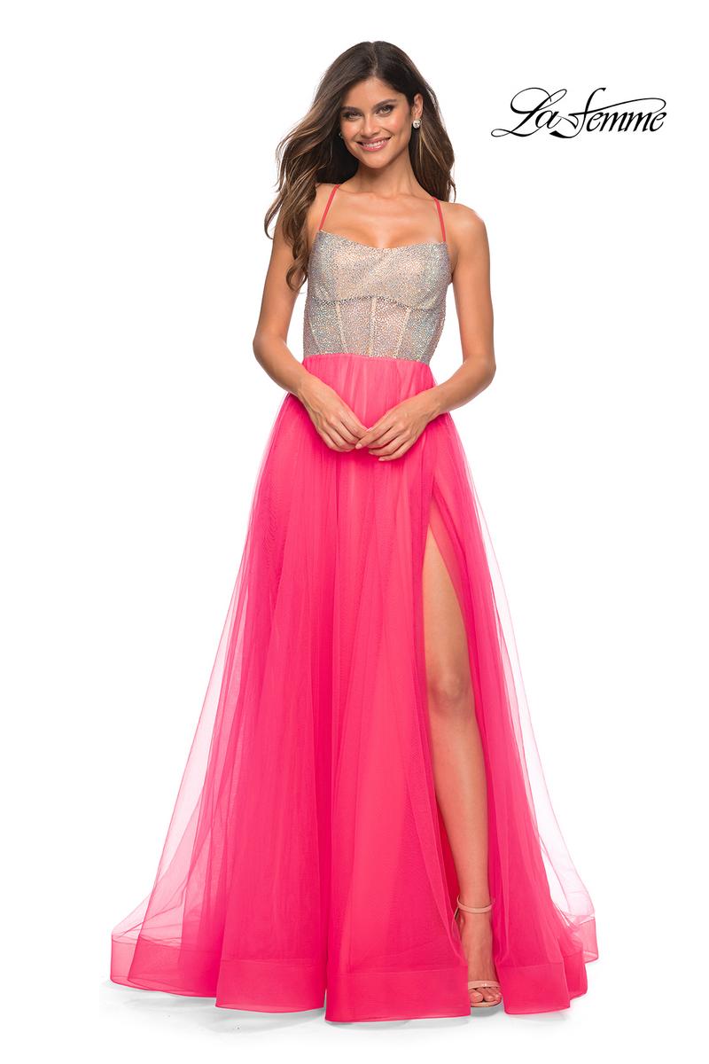 La Femme Dress 30721 - Neon Pink