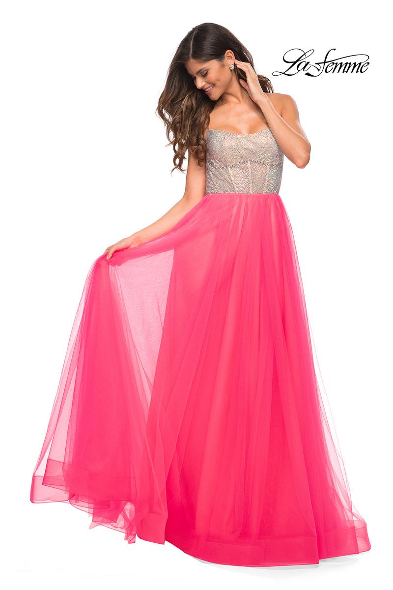 La Femme Dress 30721 - Neon Pink
