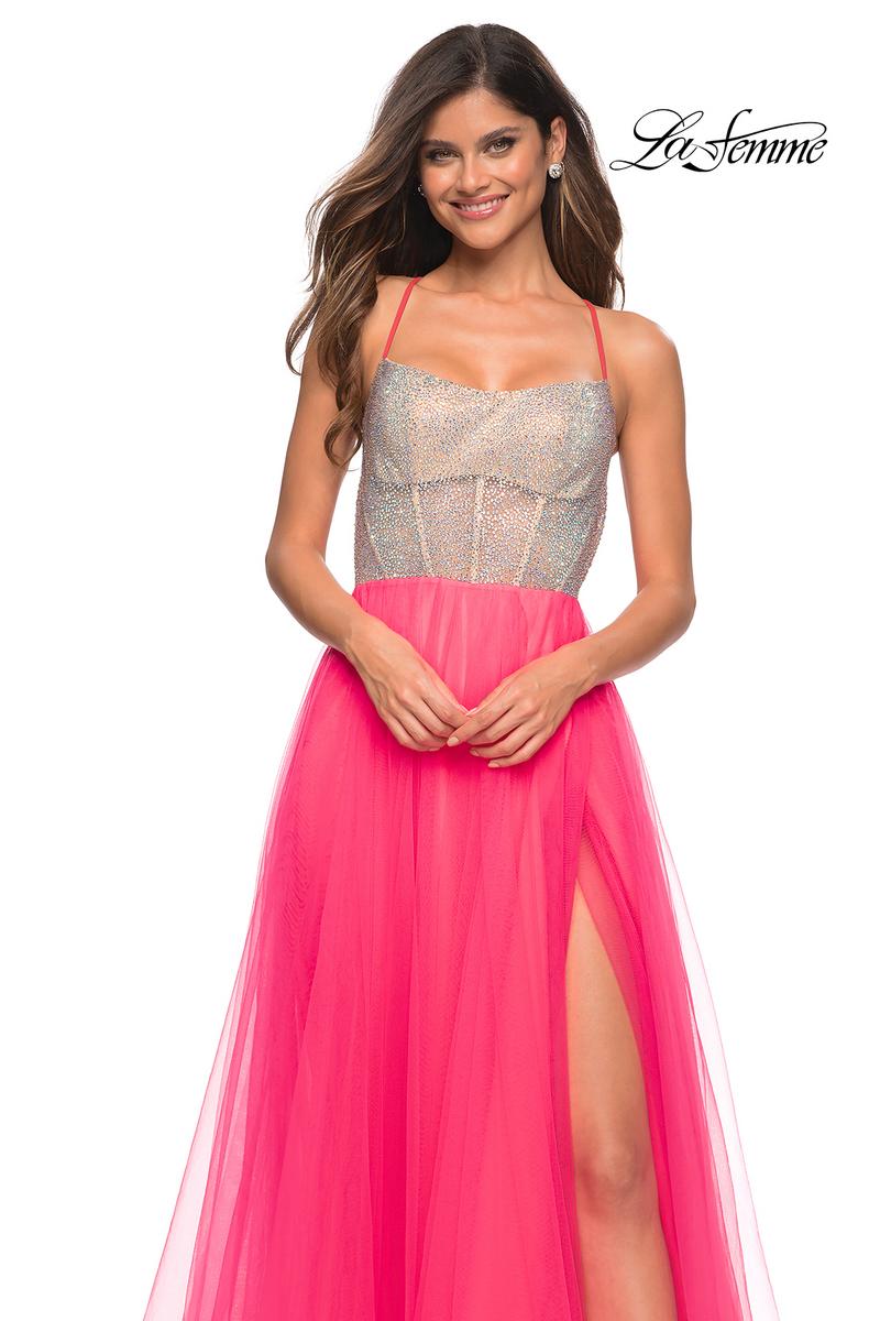 La Femme Dress 30721 - Neon Pink