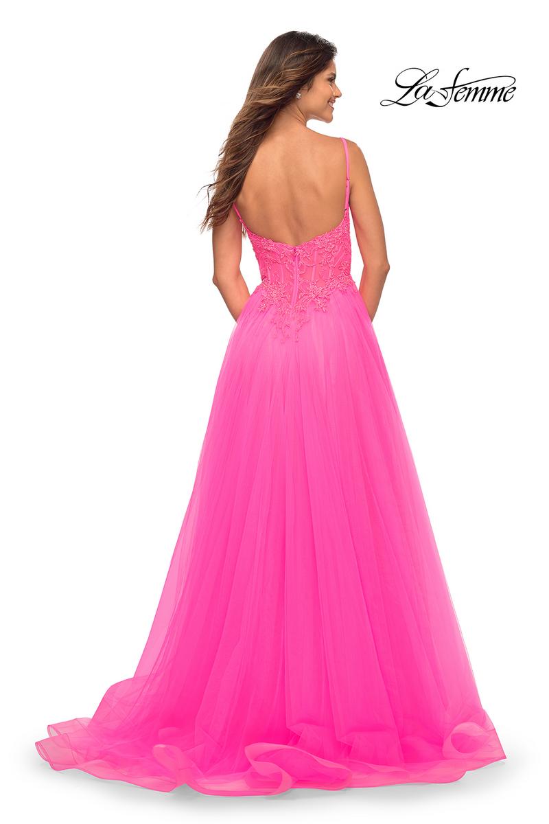 La Femme Dress 30755 - Neon Pink