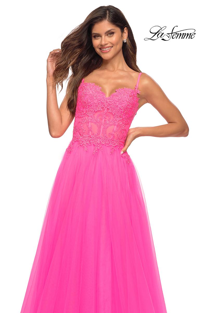 La Femme Dress 30755 - Neon Pink